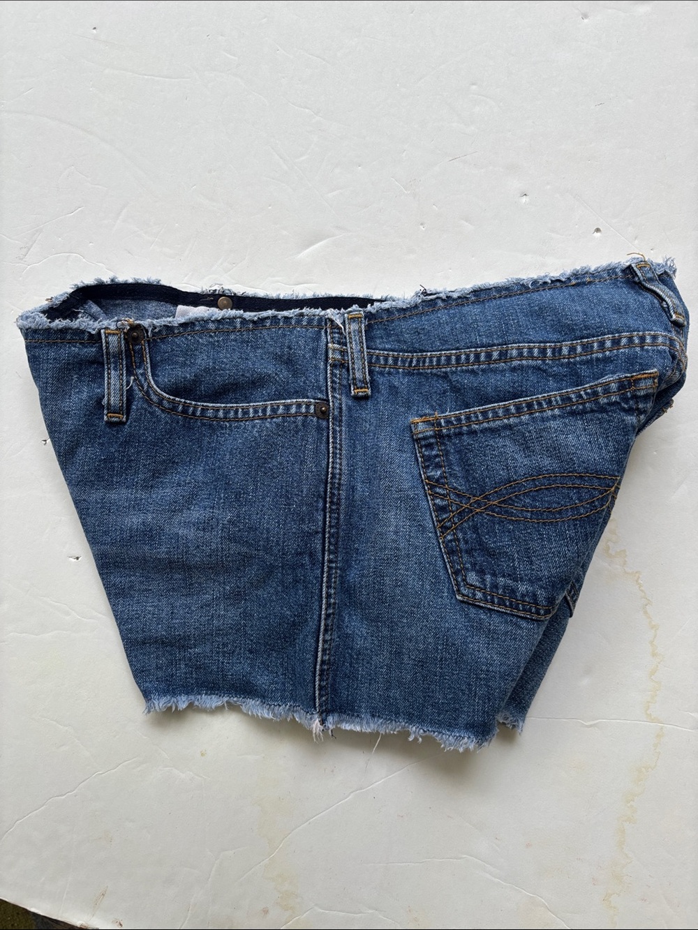 Vintage Abercrombie & Fitch Y2K Hot Low Rise Distressed Short Denim Baddie Sexy - Picture 16 of 17